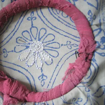 Chikan embroidery in white thread on white cloth, Lucknow
